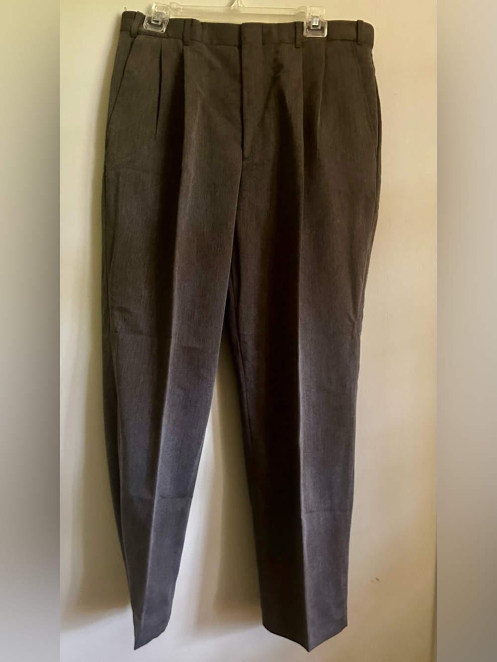 Geoffrey Beene Dark Charcoal Pleated Dress Pants